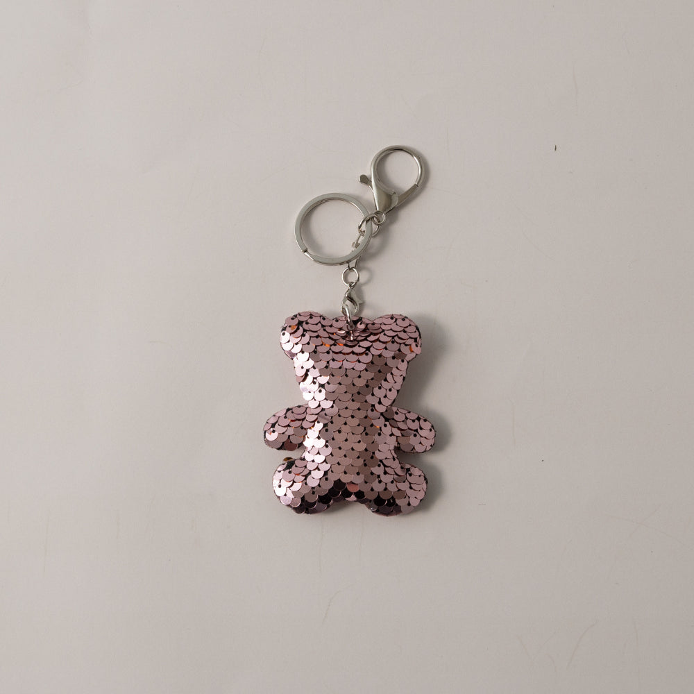 Keychain Sequin Bear - PINK